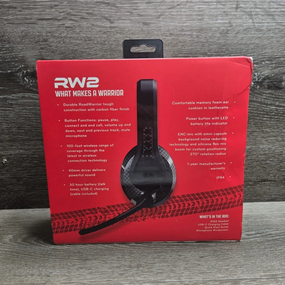 RoadWarrior RW2 Wireless Over-Ear Trucker Headset Noise Canceling Bluetooth ENC